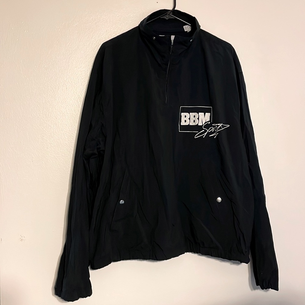 BBM Bugle Boy men windbreaker black 100% nylon size L
